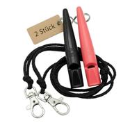 ACME Sifflet pour chien n° 211,5 avec bande de sifflet | En lot de 2 | 2 sifflets avec 2 bandes | Idéal pour le rappel - Fort et longue portée (noir + rouge corail)