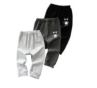 ACMEDE 1-6 Ans Pantalons décontracté bouffants bébé garçon, Pantalons de Sport Pantalon de Jogging uni avec Motif Ours garçons Pantalons Longs Pantalons bouffants Casual Pants, Lot of 3