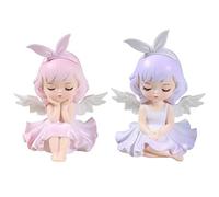 ACMEDE 2Pcs Moments Précieux Bébé Fille Priant Ange Chiffres Bisque Porcelaine Figurine Gâteau Toppers Enfants Fête Danniversaire Bébé Douche Noël Table Maîtresse Décorations
