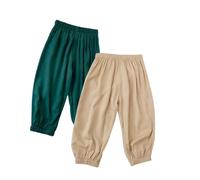 ACMEDE 2PCS Pantalon Décontracté Jambe Large pour bébé Filles garçons Pantalon à Enfiler Enfant spantalons bouffants Pantalons de Harem Jogging en Coton Pantalon Sarouel été 1-10 Ans