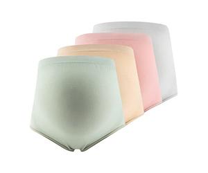 ACMEDE 4PCS Culotte Femme Enceinte en Coton Doux Pure Culotte Maternité de Grossesse d'une Forte Elasticité sous-vêtement Femme Taille Haute