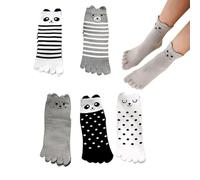 ACMEDE 5 Paires Enfants Chaussettes avec Orteils Filles Socquettes 5 Doigts en Coton Five Finger Chaussettes Cute Cartoon Modèle Animal Pour Les Garçons Filles 3-7-10 Ans