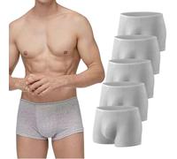 ACMEDE 5pcs Boxers jetables pour Homme 100% Coton Culotte jetables Boxers Briefs Shorts Portable Gris sous-vêtements jetables pour hôpital, Voyage, Vacances, Spa, Massage, Fitness, hôtel