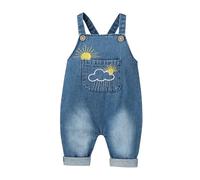 ACMEDE Bébé Fille Brodé Jean Salopette en jean pour bébés et petites filles 3 mois-2 ans, bébé salopette de travail Salopette en Denim De Coton avec grande poche Pantalon Denim