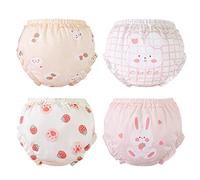ACMEDE Bébé Fille Culotte Bloomer Shorts avec imprimé Lapin à la Fraise Couche-Culotte en Coton Slips 6-12 Mois Slips sous-vêtements sous-vêtements Tout-Petits bébé Filles à Volants 1 2 3 4 Ans
