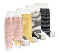 ACMEDE Bébé Filles Legging Chaud Polaire Épais 0 Mois - 3 Ans, 4PCS Bébé Leggings Rayés Thermo Automne Hiver Pantalon Thermique épais Jeggings doublés en Polaire Pantalon Polaire Peluche