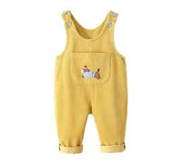 ACMEDE bébé Salopette en velours côtelé 9-12-18-24 moise-4 ans, tout-petits filles Combinaisons sans manches grande poche avec broderie chiots garçons Pantalon à Bretelle Décontracté