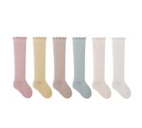 ACMEDE Chaussettes Hautes Montantes Bébés 0-6-12 mois, 6 Paires Grosse chaussette au genou 0-6-12 mois Longue chaussette enfant hiver coton 1-3 Ans Filles Anniversaire Cadeau De Noël