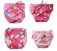 ACMEDE Couches de Bain Lavable Bébé Réutilisable, 2 Pièces Bébé Maillot de Bain Avec des Motifs Mignons 5-15kg, couche piscine lavable Culotte de Natation Culotte de Bain 0-3 ans,Couleur aléatoire