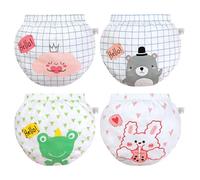 ACMEDE Culotte en Coton Bébé Fille Garçon Lot de 4 Bloomer Couvre-Couche Nouveau-Né - Imprimé dessin animé - Short Boxer Bas de Pyjama Slips sous-vêtements Tout-Petits 3 mois à 4 ans