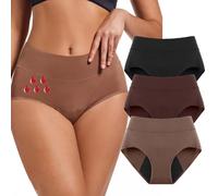 ACMEDE Culottes Menstruelles Taille Haute Flux léger/Moyen, 3pcs Culotte de Règles lavables Absorbante 30ml=3 tampons, Slip Menstruation Culottes Périodique Noir Post Partum Slip XS-4XL