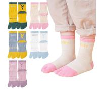 ACMEDE Lot de 5 Paires Chaussettes à Deux orteils en Coton Ado filles 11-16 ans Chaussette Geta thermique Japonaises Tabi sport Chaussettes Tong Flip-Flop fille 6-10 ans
