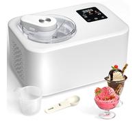 Sorbetiere Turbine a Glace avec Compresseur Sorbetière Electrique 1,2L Machine a Glace et Sorbetières pas de Pré-congélation Ecran LCD Machine a Creme Glacee Maintien du Froid Recipe