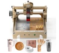 ACMER S1 Machine à graver laser pour métal/verre/bois, puissance de sortie laser 2.5W/3.5W/6W, machine à graver laser, outil de gravure, DC24V, zone de travail 5.1 * 5.1inch (Jaune, S1 6W)