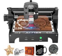 ACMER S1 Machine à graver laser pour métal/verre/bois, puissance de sortie laser 2.5W/3.5W/6W, machine à graver laser, outil de gravure, DC24V, zone de travail 5.1 * 5.1inch (Noir, S1 2.5W)