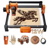 Acmer S2 12W Laser Graveur,72W(12000mv) Graveuse Laser,300 X 300Mm Machine De Gravure,Decoupe Laser De Haute PréCision à 0,01 Mm Et DéCoupe,Machine Gravure Laser Pour Planche En Bois/Acrylique/Cuir