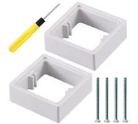 Acmerota 1 entretoise carrée 20 mm 1 boîte de surface simple prise entretoise carrée cadre blanc plaque simple prise interrupteur d'éclairage encadrement prise simple avec vis, lot de 2