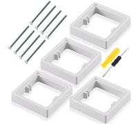 Acmerota 1 interrupteur simple avec entretoise de 20 mm de profondeur, cadre carré pour interrupteur simple, pour augmenter la hauteur du boîtier encastré, lot de 4, blanc