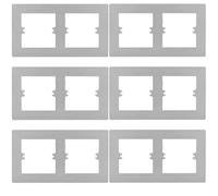 Acmerota 12Pcs 2 Gang Plaque de touche pour interrupteur d'éclairage Gris pour Plaque de Face d'Interrupteur Double et Plaque de Face de Prise Electrique