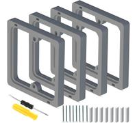 Acmerota 4 pièces 1 gang Entretoise carrée 0,39 pouce/10 mm Entretoise pour prise simple Gris Empilable Cadre d'entretoise carré pour Boîtier d'encastrement Espace d'installation accru