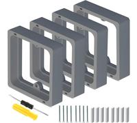 Acmerota 4 pièces 1 gang Entretoise carrée 0,78 pouce/20 mm Empilable Entretoise pour prise simple Gris Cadre d'entretoise carré pour Boîtier d'encastrement Espace d'installation accru