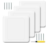 Acmerota 4 pièces Couvercle pour boîte à encastrer Cache Prise Trou Murale Compteur Electrique 86x86mm Plaques d'obturation Prise en Métal Convient pour les prises rectangulaires encastrées