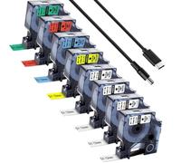 Acmerota 45010 45013 45016 45017 45018 45019 pour Dymo D1 Ruban d'étiquettes 12 mm x 7 m pour Dymo LabelManager 100 120P 150 160 200 220P 260P 250 280 210D 360D 260P 420P 450 D