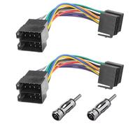 Acmerota Adaptateur autoradio ISO 16 broches compatible pour VW pour FIAT pour Opel Corsa C pour Opel Astra G pour Mercedes pour Renault Adaptateur d'autoradio avec adaptateur d'autoradio Din-ISO