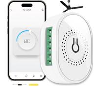 Acmerota Commutateur intelligent pour ventilateur de plafond à 4 vitesses, mini-commutateur intelligent WiFi, module de disjoncteur DIY, 150W max, fil neutre requis, compatible avec Alexa