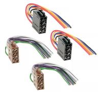 Acmerota Connecteur d'autoradio ISO pour extrémités de câble ouvertes et lâches Adaptateur d'autoradio DIN 2 x 8 broches Connecteur de voiture Adaptateur radio compatible pour VW pour Opel pour Ford