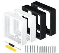 Acmerota Entretoise carrée de 20 mm Entretoise pour prise simple 20 mm Empilable Rallonge pour boîtier arrière de prise, 4 pièces (2 pièces blanches + 2 pièces noires) Encadrement d'interrupteur