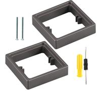 Acmerota Entretoise de prise simple 1 groupe Entretoise carrée 0.78IN/20MM Surface Box Square Spacer Frame Grey Box Plate Single Socket Light Switch Surround Single Plug Socket with Screw, Pack of 2
