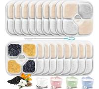 Acmerota Filtre Fontaine Eau Chat pour Catit Pixi Fontaine à Eau pour Chat, Lot de 18 Filtre de Rechange pour PIXI Fontaine à Eau pour Chat pour Boire 2 L 2,5 L, Filtre à Eau Triple Action