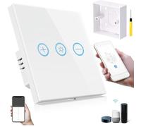Acmerota Interrupteur d'éclairage intelligent Interrupteur tactile à variateur WiFi unique Interrupteur d'éclairage Alexa (fil neutre requis) 1Gang, fonctionne avec Alexa/Google, Tuya APP