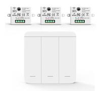 Acmerota Interrupteur d'éclairage sans fil Interrupteur d'éclairage à distance, 85-240V Wireless Switch 3-Channel Control Wall Switch On/Off for Light LampAppliances, 100m/328ft, Within 1000W