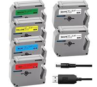 Acmerota Label Tape pour Brother P-touch M-K231 M-K431 M-K531 M-K631 M-K731 M Tape 12mm 8mm pour PTouch Label Maker PT-90 PT-M95 PT-65 PT-70 PT-85 PT-45M PT -BB4 PT-55BM PT-55S