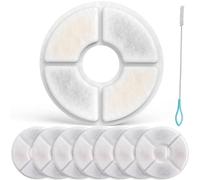 Acmerota Lot de 8 filtres de Rechange pour Fontaine à Eau pour Chat Compatible avec Distributeur d'eau Parner de 2,4 L, Charbon Actif en Coton et résine avec Triple Filtration avec Filtre de Forme