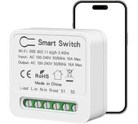 Acmerota Mini interrupteur intelligent ZigBee avec statistiques de consommation électrique Mini module disjoncteur DIY Commande à 2 voies 16 A Compatible avec Alexa Google Home ZigBee 3.0 Hub requis