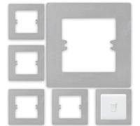 Acmerota Plaque de doigt pour interrupteur simple Entourage de plaque de doigt plaque frontale d'interrupteur et prise électrique Gris Lot de 6 protections murales pour panneau de plaque de doigt