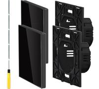 Acmerota Plaque d'obturation simple pour interrupteur - Plaques en verre trempé noir pour prises électriques - Décoration avec vis (86 mm x 86 mm, 30 mm de profondeur)