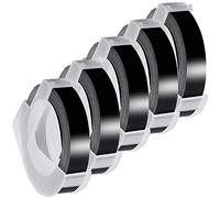 Acmerota pour Omega Ruban d'étiquettes de gaufrage pour Dymo S0717930 S0717900 9 mm x 3 m Noir sur blanc Étiquette 3D autocollante pour Dymo Omega unior Motex E-101 E-202 E-303 E-404 E-505 pour Dymo