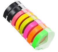 Acmerota pour Omega Ruban d'étiquettes de gaufrage pour Dymo S0717930 S0717900 Noir Rose Vert olive Jaune Fluorescent Rose/Orange/Vert Étiquette 3D autocollante pour Dymo Omega unior 9 mm x 3 m