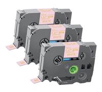 Acmerota Ruban de remplacement en satin rose et or 12 mm pour Brother TZe-RE34 Rubans de 0,47 pouce Compatible pour Brother Ptouch PT-D210 PTH110 E110 PT-H200, lot de 3 (sans couche adhésive)