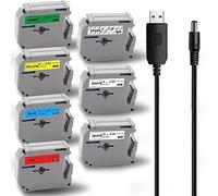 Acmerota Ruban d'étiquettes pour Brother P-touch M-K121 M-K221 M-K421 M-K521 M-K621 M-K721 M Ruban 9 mm 8 mm pour PTouch Label Maker PT-45M PT-45 PT-BB4 PT-55 PT-55BM PT -55S PT-65 PT-65SB PT-65SCCP