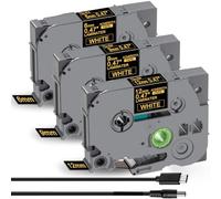 Acmerota TZe-334 TZe-324 TZe-314 12/9/6 mm x 8 m de remplacement pour Brother TZe-334 laminé or sur noir pour Brother P-Touch PT-H110 H107B H100LB D400 H200 1000 E100 D600 PT-D210 PT-H100 PTD400AD