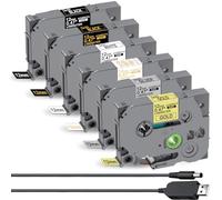 Acmerota TZe-335 Ruban d'étiquettes pour Brother PTouch TZe-231 TZe-334 TZe-931 TZe-831 Tze-134 Ruban d'étiquettes 12 mm x 8 m pour PTouch PT-H110 H105 D200 D400 D600 PT-H101GB PT-H101C PT-H100R