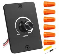 Acmerota Variateur de Lumière LED PWM DC 12V Variateur Rotatif Panneau de Réglage de la Luminosité Variateur D'intensité en Continu pour Camping-car Bateau Camion Van Caravane vec 6 Bornes (Noir)