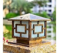 ACMHNC Borne Extérieur Antique, Lampadaire De Jardin Vintage Au Look Antique, Lampe Pilier Exterieur E27 en Aluminium, Lampe De Jardin IP54,Patio Terrasse Allées Lampe De Chemin,Bronze,20CM