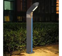 ACMHNC Borne Solaire Exterieur Jardin, Borne Eclairage Exterieur avec Detecteur, 80 cm Lampadaire Solaire, IP65 Étanche Potelet Eclairage Jardin Pour Chemins, Pelouse, Trottoir, Aluminium