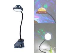 ACMHNC Lampe à Pince Pour Enfants, Lampe de Lecture à Pince LED Rechargeable USB avec Projection D'étoile, 4000k Lampe de Chevet à Col de Cygne 360 ° Tactile Dimmable, Veilleuse à Clip étoile (Blau)